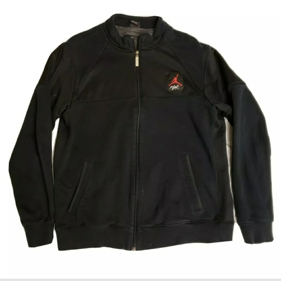Nike Jump Man Fleece Lined Jacket Mens LG Black - Picture 1 of 9